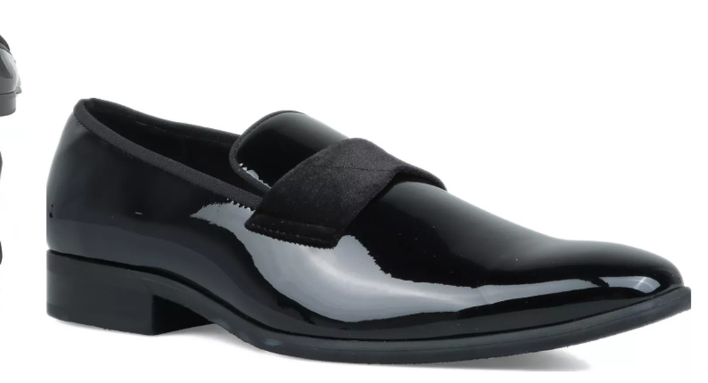 Alfani Shoes Mens Size 8.5 Black Patent WESTFIELDDP Slip On Dress Loafers Oxford
